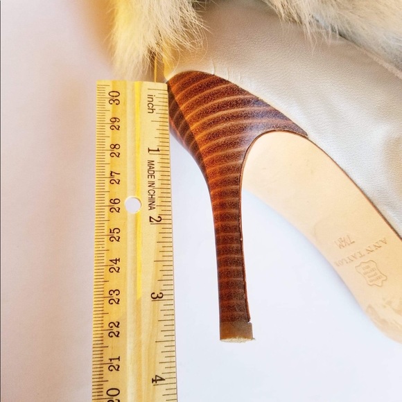 Ann Taylor Lamb Shearling Fur Lace Up Pointed Toe - Picture 5 of 7